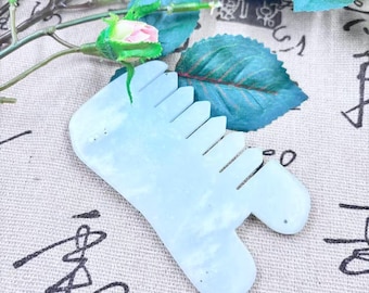 Natural Jade Gua Sha Board Facial Massage Comb Wellness Stone Tool