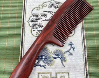 1piece Red Wood Fine Tooth Hair Comb Daily Smoothing Hair Care Tool Random shipping