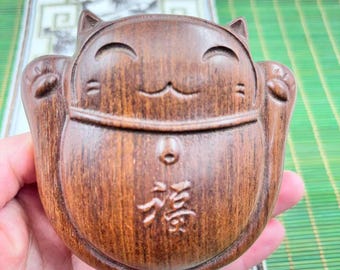 Sustainable Fortune Cat comb ,Hair Massage Comb,Traditional Handmade Craft, Vintage Chinese Scalp Comb,Wooden Hair Brush Natural .