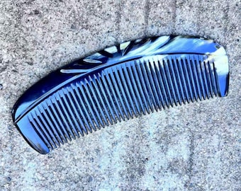 Eco-friendly Natural Yak Horn  Shape Comb, Carved Fine Tooth, Animal Horn End Comb, No Static,  Gifts for Girl friends,lover gifts hcx042