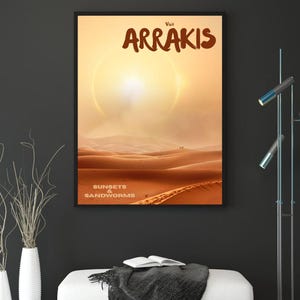 Visit Arrakis Poster | Minimalist Dune Travel Print | Sci-Fi Wall Art | Gift for Movie Lovers