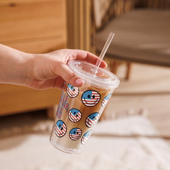 MAGA Clear Plastic Tumbler - Patriotic 16 oz. Summer Cup