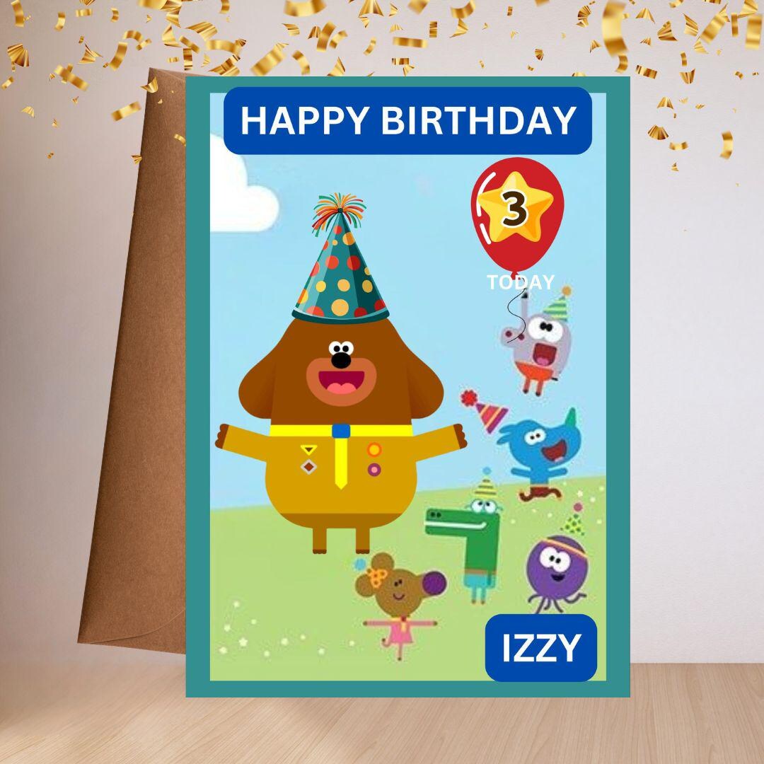 Hey Duggee Personalised Birthday Card Cbeebies Perfect For Little 