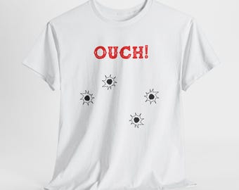 Autsch! Bullet Hole T-Shirt, schwarzes Pistolen Shirt, schwarzes Shirt, schwarzes Shirt, schwarzes Shirt, schwarzes Shirt, Knebel Geschenk für Schütze, Paintball, Softair Fans