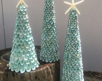 Limpet Shell Tree with White Starfish Top