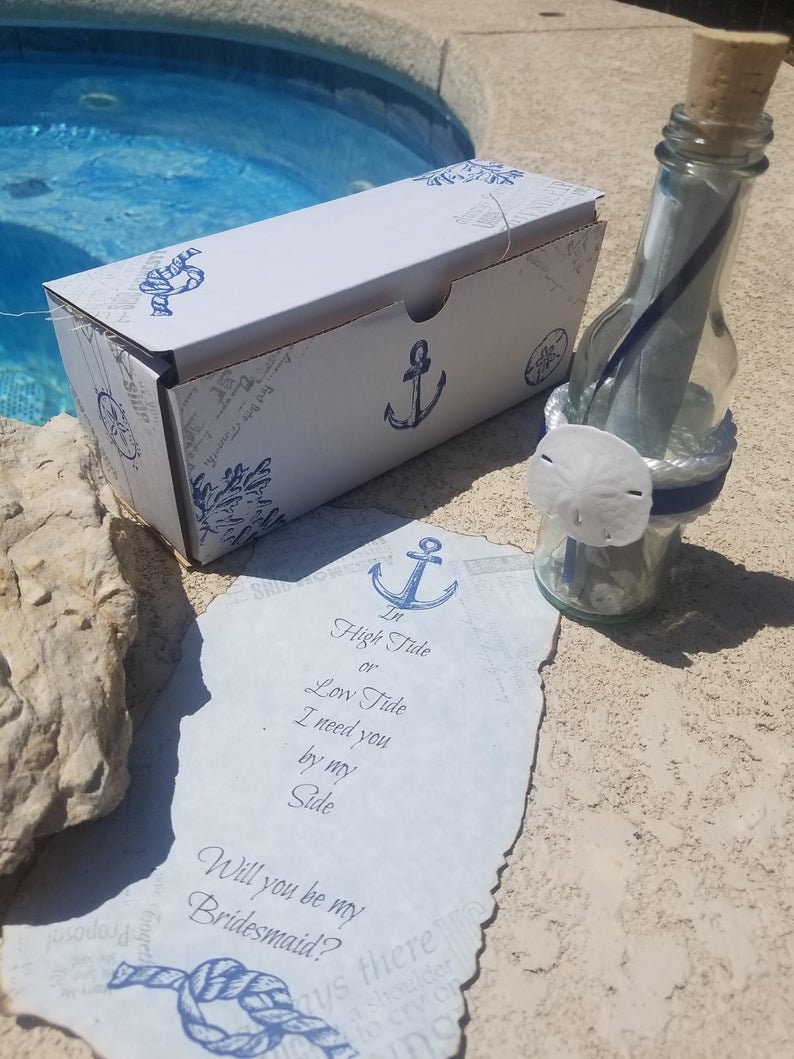 Custom Invitation Message in a Bottle Will You Be My Etsy