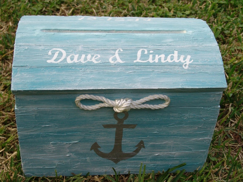 Personalized Aqua Blue Whitewash Nautical Themed Beach Wedding image 3