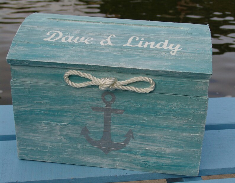 Personalized Aqua Blue Whitewash Nautical Themed Beach Wedding image 1