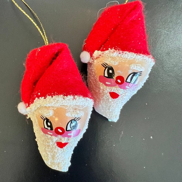 Handmade Santa Face Shell Ornament Rosie Cheeks Handcrafted Homemade Authentic Unique Product May Vary Hand Painted