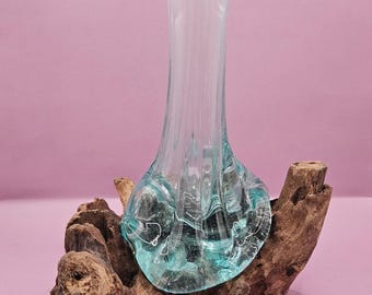 Teak Wood Root and Molten Glass Vase- Driftwood