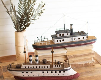 Wooden Ship - Available in Red/White or Blue/Red