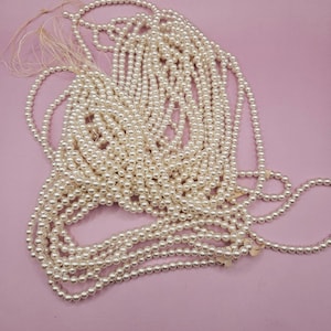 Vintage String of 3 to 6mm Pearls – 58 Inches for Crafting, Jewelry Making, or Garland