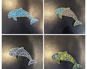 Small Multi Layer Wood Wall Art - DOLPHIN