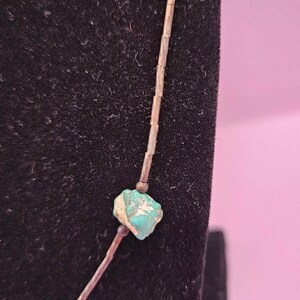 10" Minimalist Vintage Turquoise Bead Necklace - Handmade Delicate Jewelry - NecklaceLoving Coastal Living