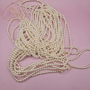 Vintage String of 3 to 6mm Pearls – 58 Inches for Crafting, Jewelry Making, or Garland