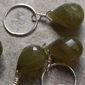 Green Garnet Faceted Balloon Briolette Charm Drop 107 image 4