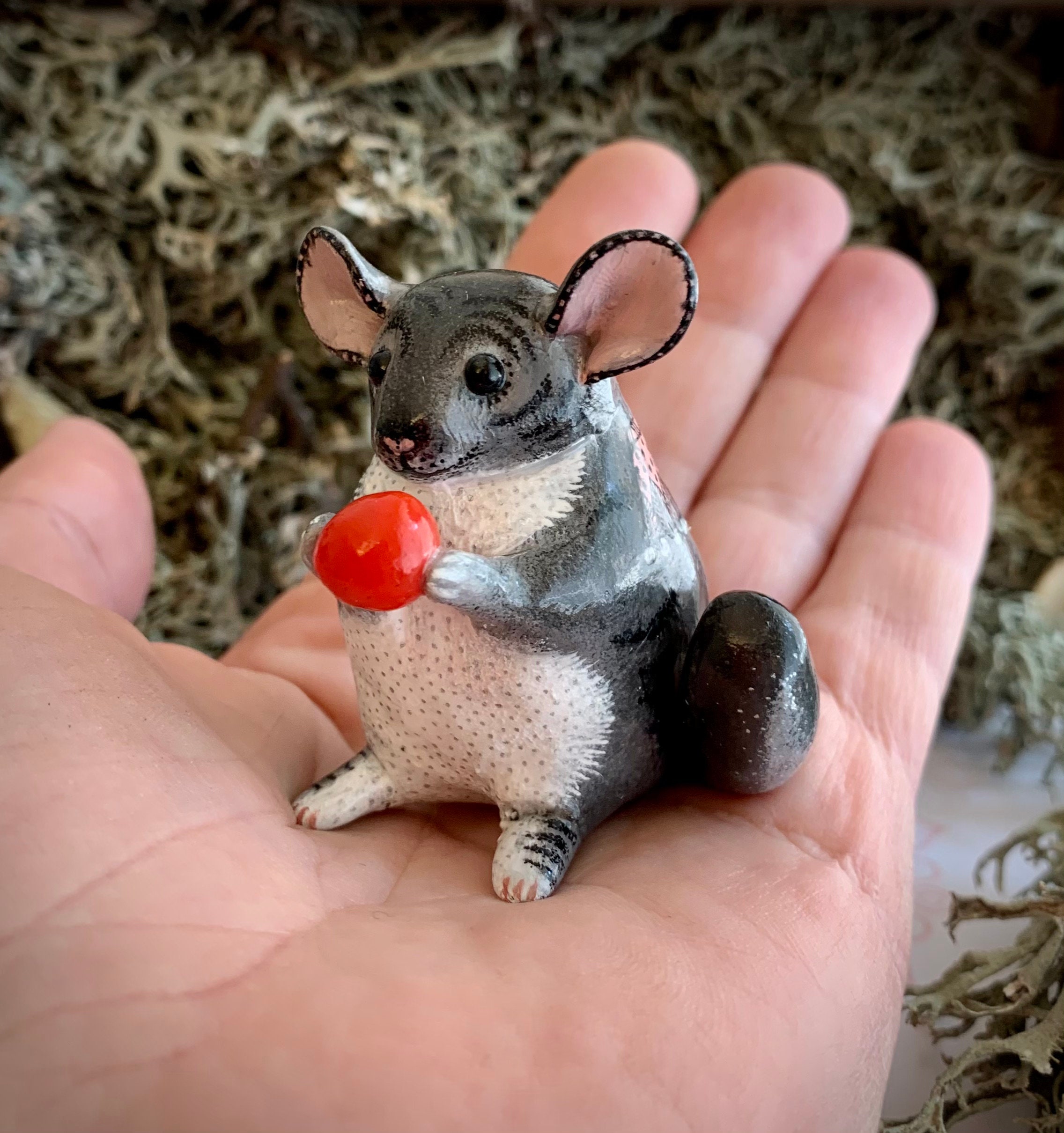 Mini figura de arcilla polimérica Chinchilla tótem animal Etsy