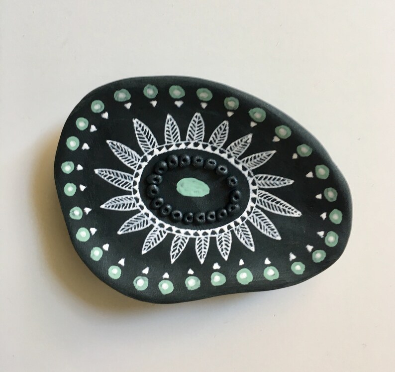 Palm leaf polymer clay jewelry holder rings holder Etsy