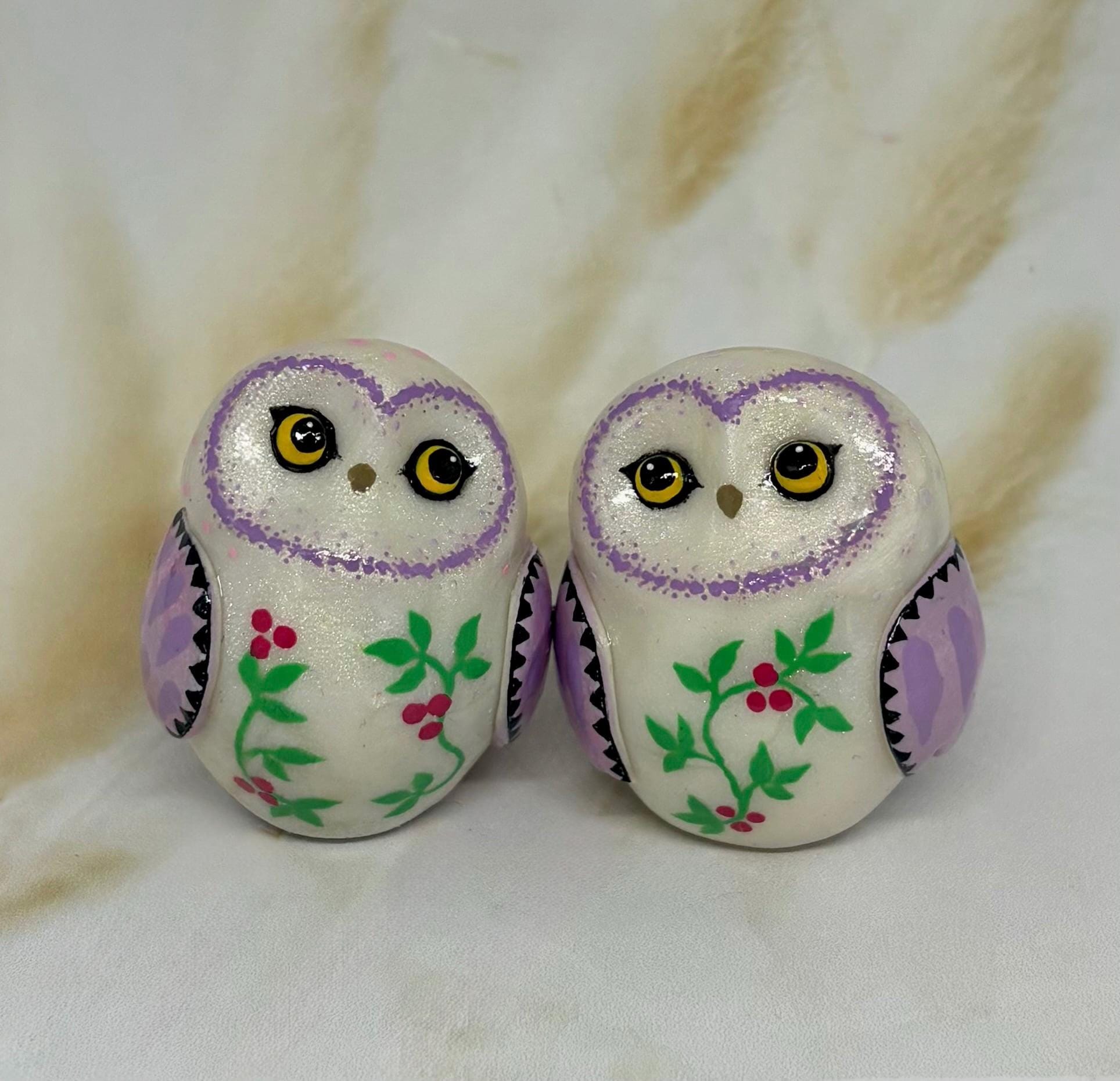 Couple of owls you can share with someone you love, polymer clay animal figurines