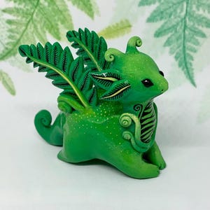 Handgemachte Polymer Clay Farn Drachen Figur: Fantasy Decor