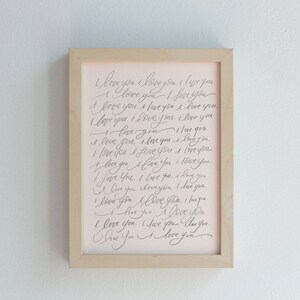 Art Print, Calligraphy, I Love You