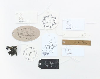 Gift Tags: Nostalgic, Calligraphy Set of 10