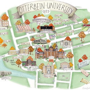 11x14 Otterbein University Campus Map