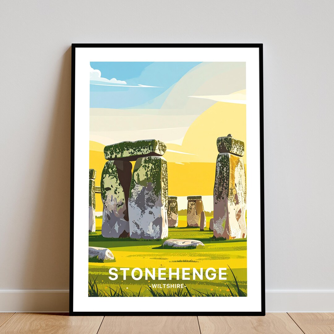 Stonehenge England Travel Poster Printable, Wiltshire Wall Art Digital ...