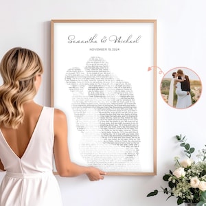 Wedding Song Gift Lyrics from Photo Personalized First Dance Framed Print Favorite Song Canvas Print 1st Anniversary Custom Wedding Gift
