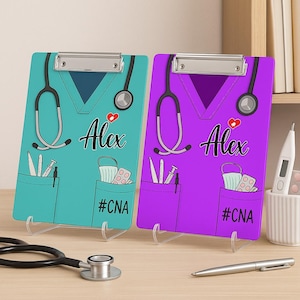 Personalized Nurse Clipboard for CNA RN LPN Students Custom Acrylic Medical Clipboard with Stethoscope Design Gift for Healthcare Worker
