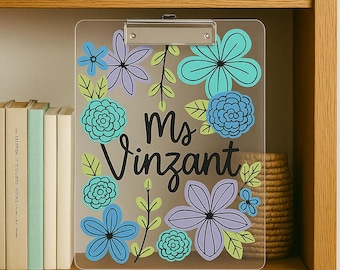 Personalisierte Blumen Zwischenablage Benutzerdefinierte Acryl Büro Idee Geschenk für Frauen Angepasste Krankenschwester Lehrer Mitarbeiter Geschenk Chef Freund Her Schreibtisch Dekor