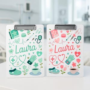 Personalized Nurse Clipboard Custom Acrylic Medical Clipboard with Name Cute Hospital Design Gift for RN Student Customized Office Accessory