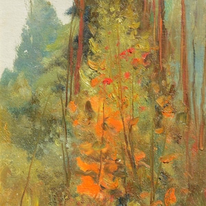 Коновалюк Федор (1890–1984), художник, Украина, оригинал, пейзаж, осень, лес, деревья, загород, Киев, колорит, декор,