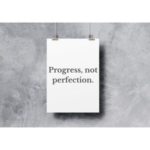 Progresso non perfezione – Arte murale motivazionale minimalista stampabile