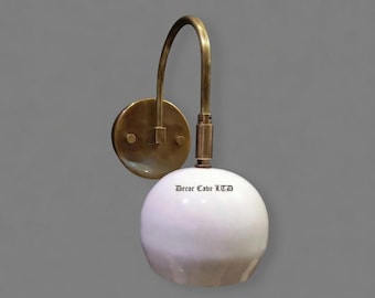 Vintage Brass Wall Sconce, Metal shade Bedroom Lamp, Elegant Wall Lighting