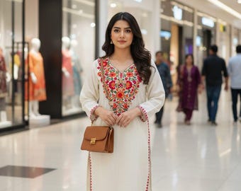 Camisa bordada Aari lista para usar