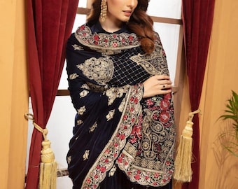 Velvet Heavy Embroidered Shawl wedding gift