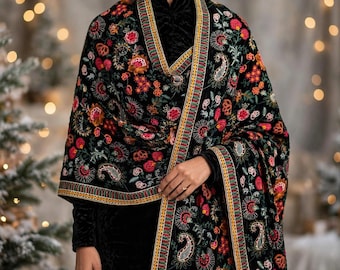 Velvet Embroidered Shawl