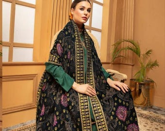 Velvet Embroidered Shawl wedding gift