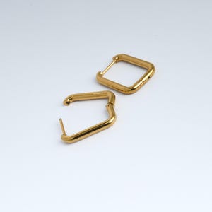 18K Gold Plated  Minimalist Delicate Hoop Earrings | Stainless Steel Geometric Huggie Earrings | Tarnish Free Waterproof Earrings