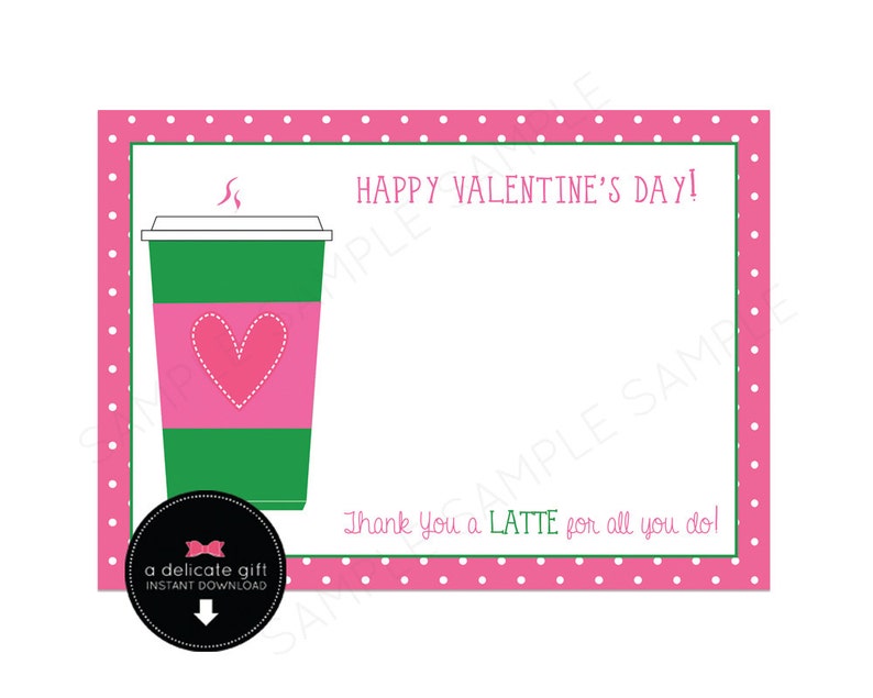 Teacher Latte Gift Card Holder Teacher Valentine's Day Banner Card image 1