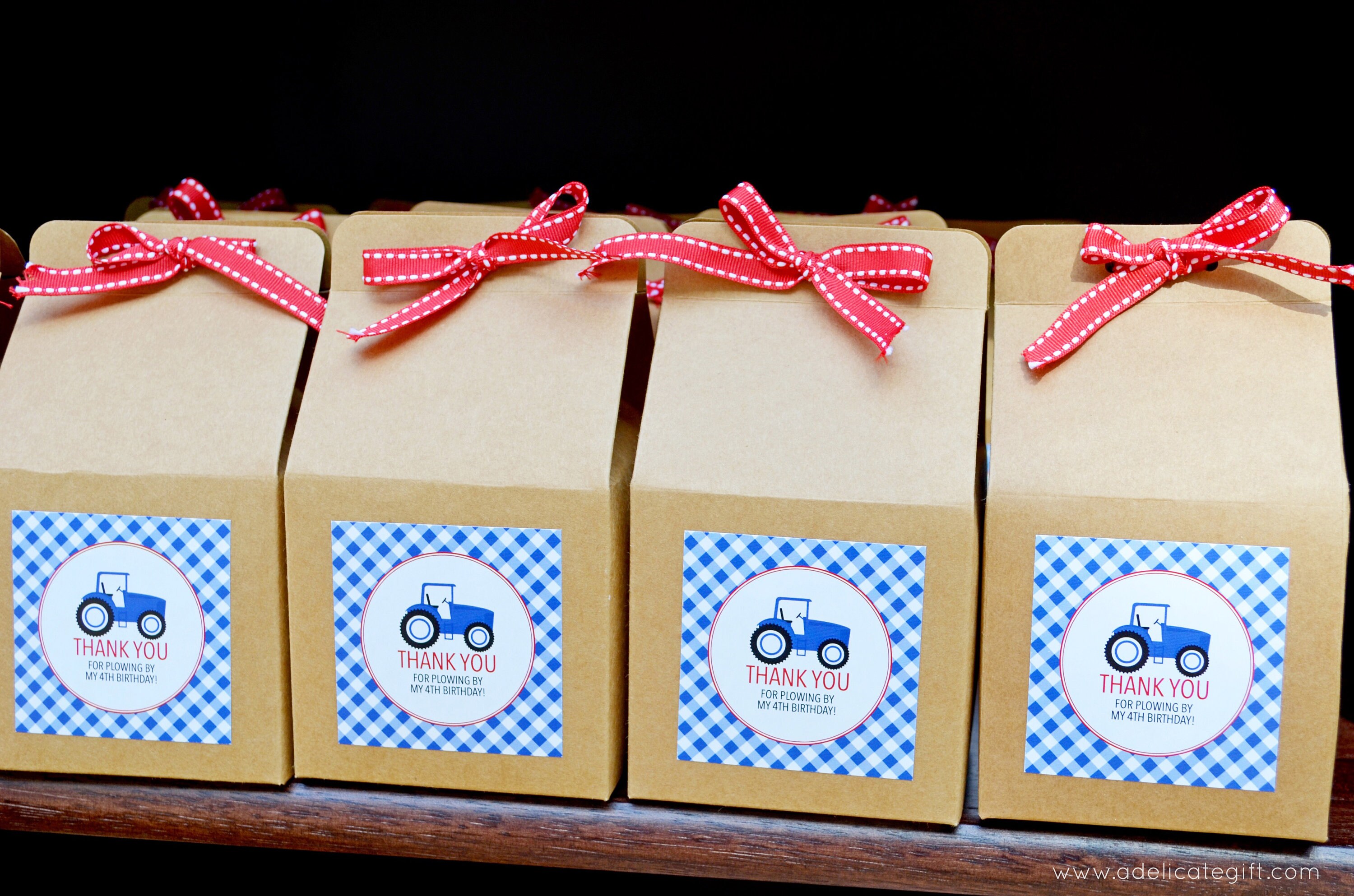 Printable Birthday Favor Tags or Stickers | Red Tractor Farm Animals ...