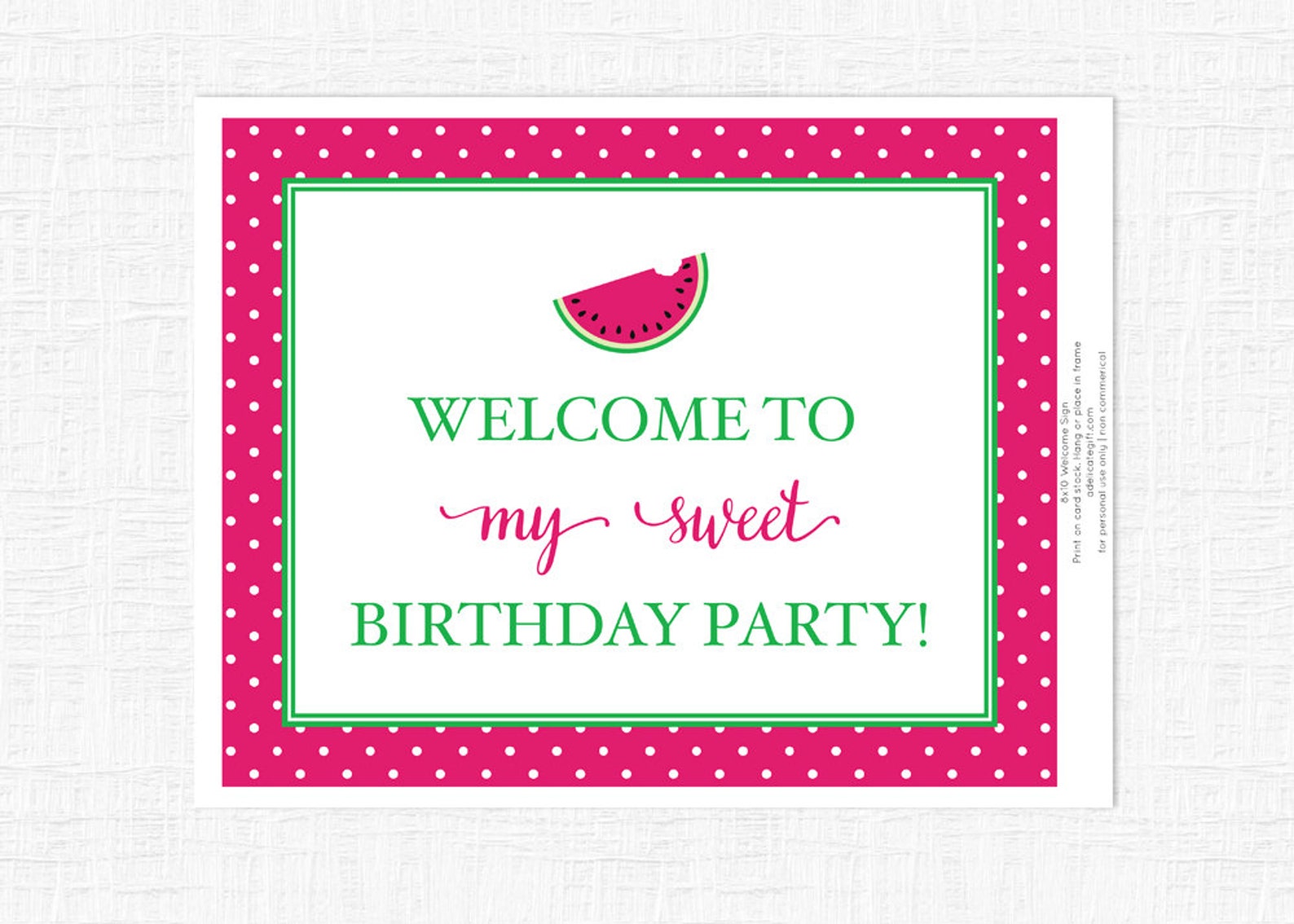Watermelon Welcome Sign- Instant Download - Etsy