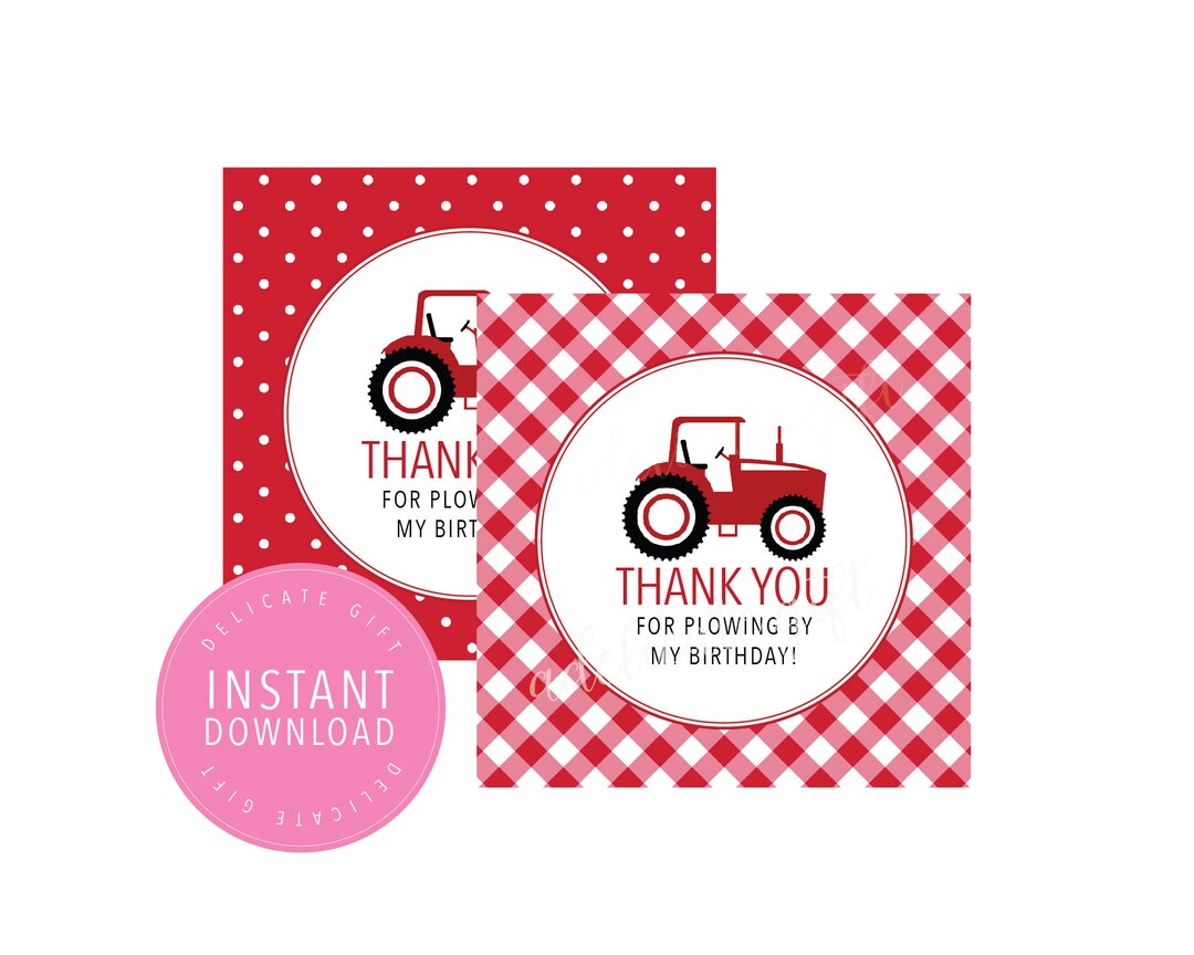 Printable Birthday Favor Tags or Stickers | Red Tractor Farm Animals ...