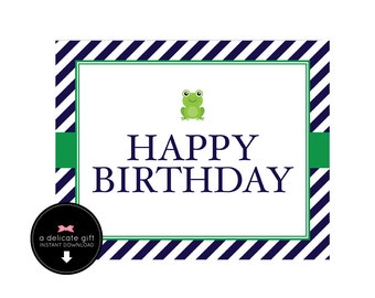 Frog Birthday- Happy Birthday Sign