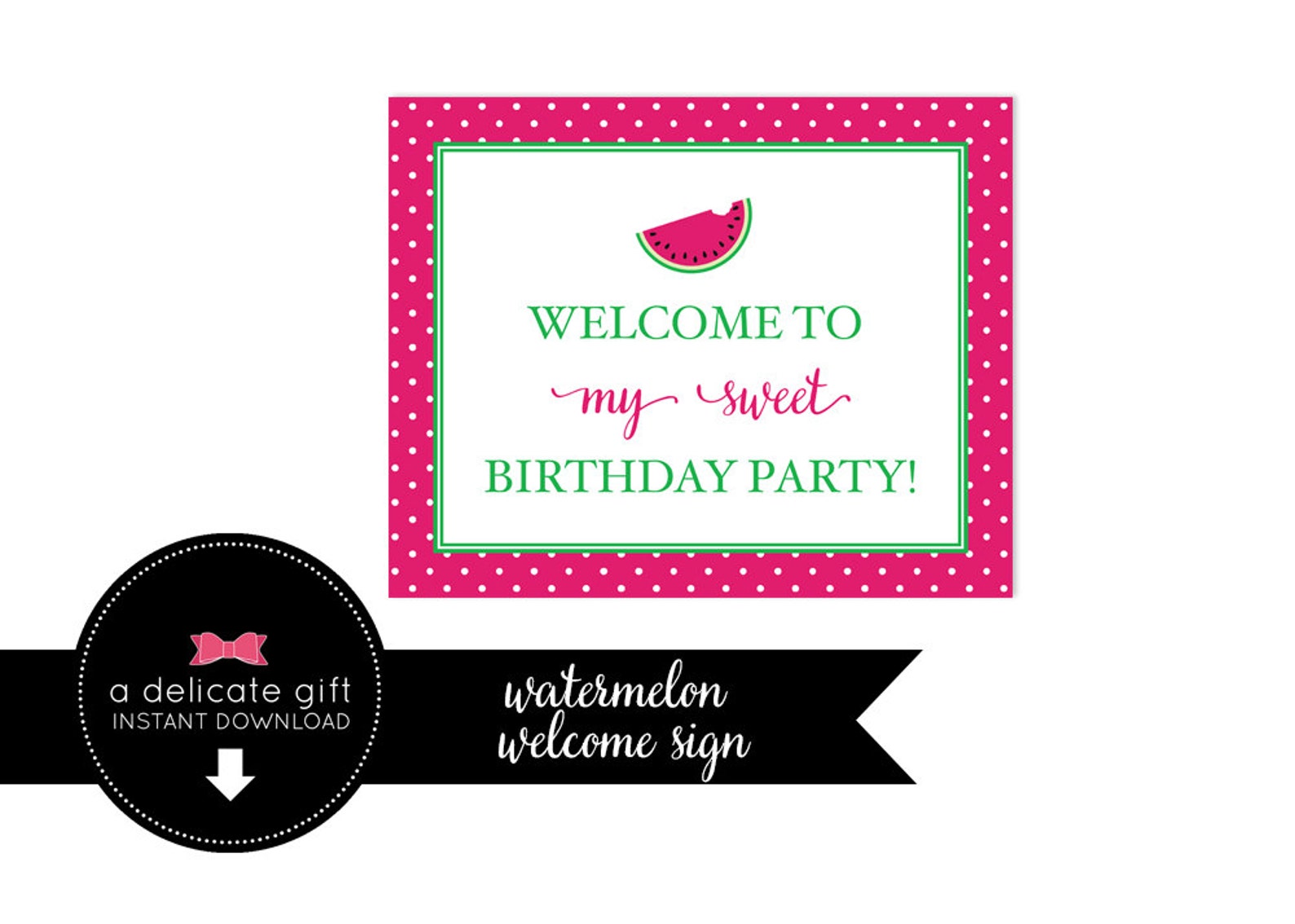 Watermelon Welcome Sign- Instant Download - Etsy