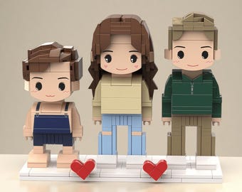 Figuras personalizadas de mini ladrillos: Bloques de construcción personalizados para parejas y familias, regalo de Navidad