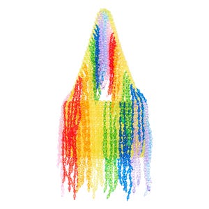 Rainbow Fringe Fiesta Beaded Bag