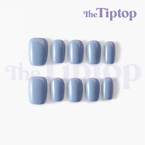 Cloud Blue Press On Nails | Short Press On Nails | Reusable Nails | Fake Nails | Summer Nails | Nail art | Short Square Nails | M34