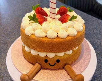 Kawaii Plush style Personalised Birthday Cake Topper Set for a Jellycat Party